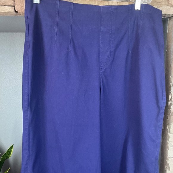 SPANX Stretch Twill Cropped Wide Leg Pants 20989T Minimalist Comfy Blue 1X Tall - Picture 3 of 9